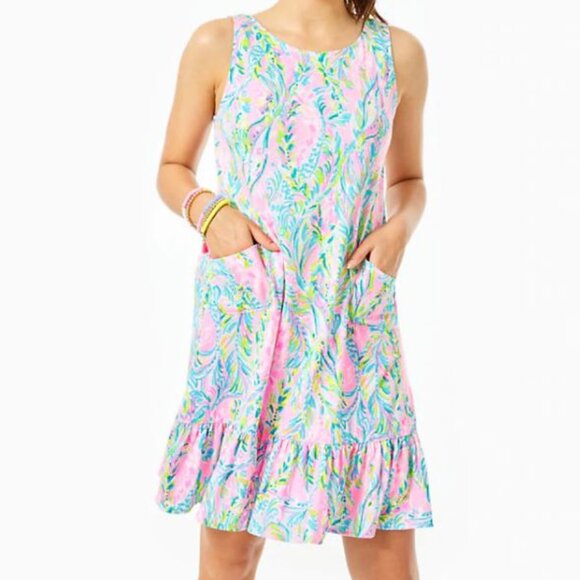 Lilly Pulitzer Kristen Ruffle Flounce Shift Dress in Unicorn of the Sea - Picture 14 of 16